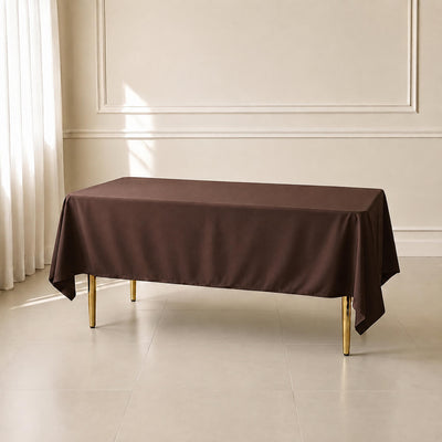Polyester Rectangle Tablecloth 60"x102" Chocolate - Wrinkle-Resistant Finish