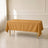 Gold rectangle tablecloth 60"x102" with wrinkle-resistant finish on a table.