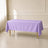 Lavender lilac wrinkle-resistant tablecloth on a dining table.