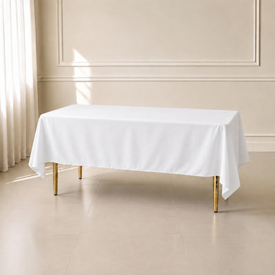 Polyester Rectangle Tablecloth 60"x102" White - Wrinkle-Resistant Finish