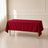 Wine polyester rectangle tablecloth 60"x102" on a table.