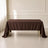 Chocolate polyester rectangle tablecloth, 60"x126", durable and wrinkle-resistant.