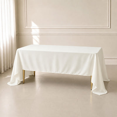Polyester Rectangle Tablecloth 60"x126" Ivory - Durable & Wrinkle-Resistant Table Cover