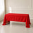Red polyester rectangle tablecloth 60"x126" on a table.