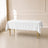 White rectangular tablecloth, 60"×84", wrinkle-resistant, for events.