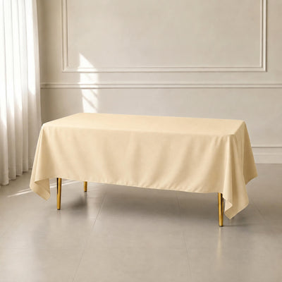 Polyester Rectangle Tablecloth 72"x120" Beige with Wrinkle-Resistant Finish - Reusable Table Cover