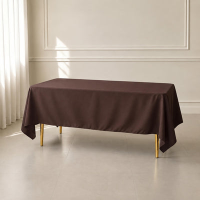 Polyester Rectangle Tablecloth 72"x120" Chocolate with Wrinkle-Resistant Finish - Reusable Table Cover