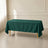 Hunter emerald green polyester tablecloth on a dining table.