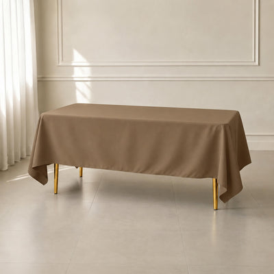 Polyester Rectangle Tablecloth 72"x120" Taupe with Wrinkle-Resistant Finish - Reusable Table Cover