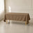 Taupe wrinkle-resistant rectangle tablecloth 72"x120" for events or dining.