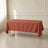 Terracotta rectangular tablecloth, 72"x120", wrinkle-resistant finish.