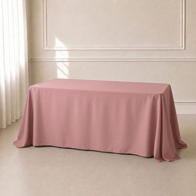 Polyester Rectangle Tablecloth 90"x132" Dusty Rose with Seamless Finish
