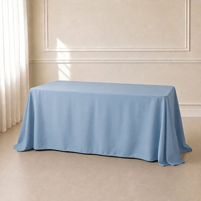 Polyester Rectangle Tablecloth 90"x132" Dusty Blue with Seamless Finish
