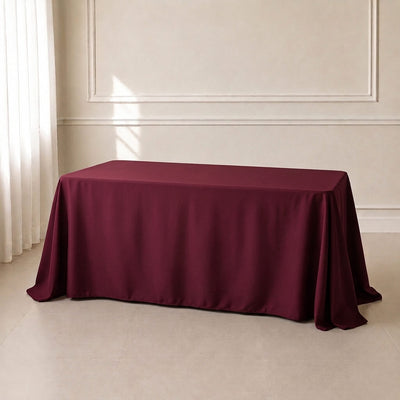 Polyester Rectangle Tablecloth 90"x132" Burgundy with Seamless Finish