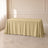 Champagne polyester rectangle tablecloth 90"x132" with seamless finish.