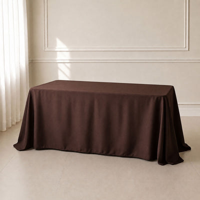 Polyester Rectangle Tablecloth 90"x132" Chocolate with Seamless Finish