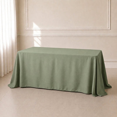 Polyester Rectangle Tablecloth 90"x132" Dusty Sage Green with Seamless Finish