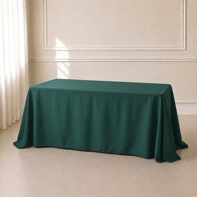 Polyester Rectangle Tablecloth 90"x132" Hunter Emerald Green with Seamless Finish