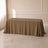 Taupe seamless finish rectangle tablecloth 90"x132" on a neutral surface.