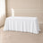 White polyester rectangle tablecloth with seamless finish for elegant events.