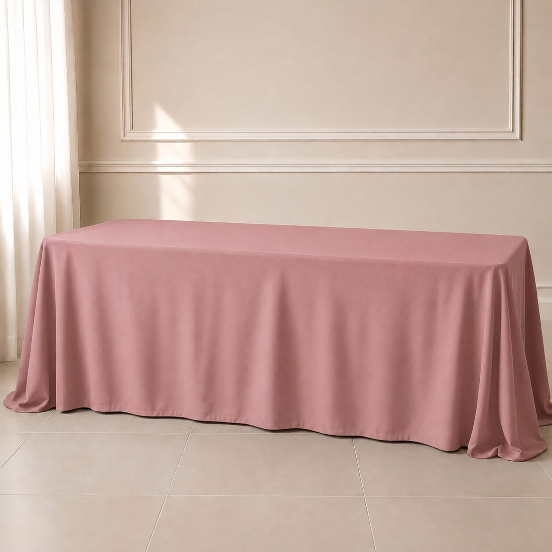 Dusty rose seamless rectangle tablecloth 90"x156