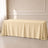 Beige polyester rectangle tablecloth 90"x156" seamless finish.