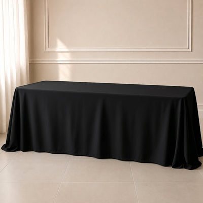 Polyester Rectangle Tablecloth 90"x156" Black with Seamless Finish