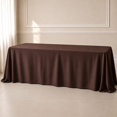 Polyester Rectangle Tablecloth 90"x156" Chocolate with Seamless Finish