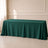 Hunter emerald green polyester tablecloth on a rectangular table.