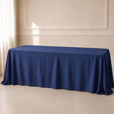 Polyester Rectangle Tablecloth 90"x156" Navy Blue with Seamless Finish