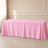 Pink polyester rectangle tablecloth 90"x156" with a seamless finish.