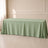 Sage green polyester rectangle tablecloth 90"x156" with seamless finish.