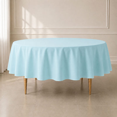 Polyester Round Tablecloth 90" Light Blue - Reusable & Durable Table Cover