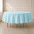 Light blue reusable polyester round tablecloth for elegant dining.