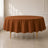 Cinnamon brown polyester round tablecloth for elegant dining.