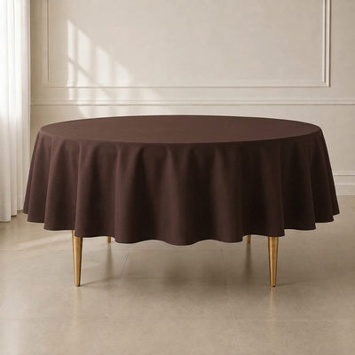 Polyester Round Tablecloth 90" Chocolate - Reusable & Durable Table Cover