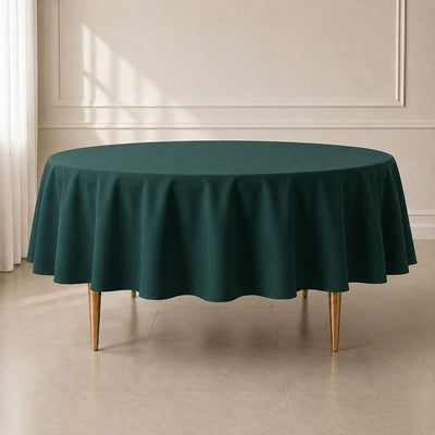 Polyester Round Tablecloth 90" Hunter Emerald Green - Reusable & Durable Table Cover