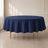 Navy blue polyester round tablecloth for elegant dining occasions.