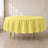 Yellow round polyester tablecloth, 90 inches, reusable and durable.
