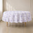 White tablecloth with lavender lilac French toile pattern.