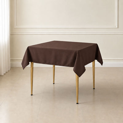 Polyester Square Table Overlay 54"x54" Chocolate - Wrinkle-Resistant Table Topper