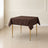 Chocolate polyester square table overlay 54"x54" for wrinkle-resistant table decor.