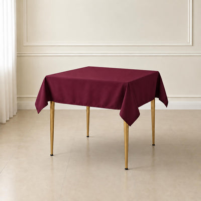 Polyester Square Table Overlay 54"x54" Burgundy - Wrinkle-Resistant Table Topper