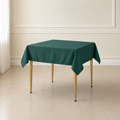 Polyester Square Table Overlay 54"x54" Hunter Emerald Green - Wrinkle-Resistant Table Topper