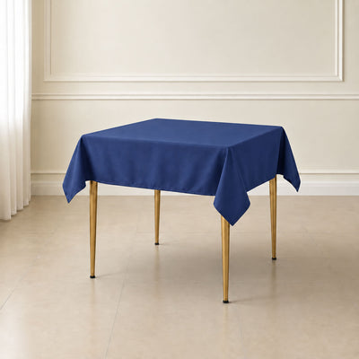 Polyester Square Table Overlay 54"x54" Navy Blue - Wrinkle-Resistant Table Topper