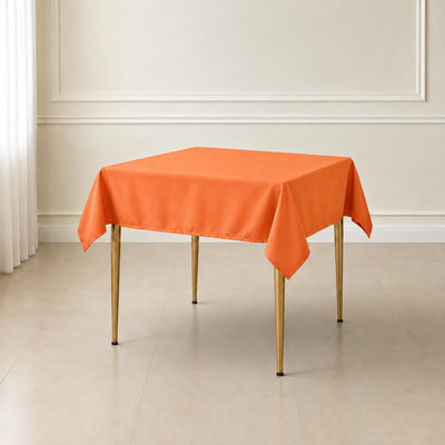 Polyester Square Table Overlay 54"x54" Orange - Wrinkle-Resistant Table Topper