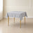 Silver wrinkle-resistant table overlay 54"x54" on a square table.