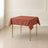 Terracotta wrinkle-resistant tablecloth for square tables.