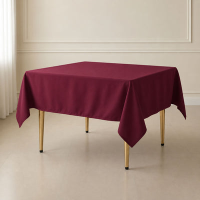 Polyester Square Tablecloth 70"x70" Burgundy - Wrinkle-Resistant Table Cover