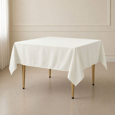 Polyester Square Table Overlay 70"x70" Ivory - Wrinkle-Resistant Table Topper